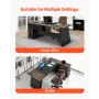 L-Shaped Executive Desk, Large Modern Office Table with Drawers and Storage Cabinet, Heavy Duty Wooden Executive Table, 158.7 KG