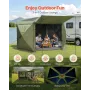 Pop up Gazebo Screen Tent, 3x3 m Large 6-Sided Camping Canopy Tent with Removable Top & Carry Bag, Quick-Set & Bite-Proof, Scree