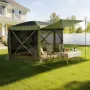 Pop up Gazebo Screen Tent, 3x3 m Large 6-Sided Camping Canopy Tent with Removable Top & Carry Bag, Quick-Set & Bite-Proof, Scree