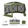 VEVOR Pop up Gazebo Screen Tent, 3x3 m Large 6-Sided Camping Canopy Tent with Removable Top & Carry Bag, Quick-Set & Bite-Proof,