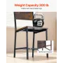 Dining Chairs Set of 4, Wooden Table Chairs with Metal Frame and Backrest, Easy to Assemble Leather Side Chair, Modern Farmhouse