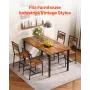 VEVOR Dining Chairs Set of 4, Wooden Table Chairs with Metal Frame and Backrest, Easy to Assemble Leather Side Chair, Modern Far