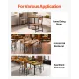 VEVOR Dining Chairs Set of 4, Wooden Table Chairs with Metal Frame and Backrest, Easy to Assemble Leather Side Chair, Modern Far