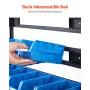 5-Tier Double-Sided Rolling Bin Storage Rack, 68 Plastic Bins, Dual-Sided Parts Organizer with Wheels, Mobile Tool Organizer for