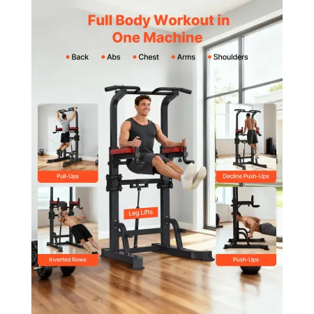Pull Up Bar, 150 kg Power Tower Dip Station, Workout Dip