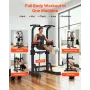 Pull Up Bar, 150kg Power Tower Dip Station, Workout Dip Station with H-Shaped Stable Base & Assistance Platform, Adjustable 9 Le