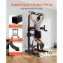 VEVOR Pull Up Bar, 150kg Power Tower Dip Station, Workout Dip Station with H-Shaped Stable Base & Assistance Platform, Adjustabl