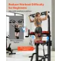 Pull Up Bar, 150kg Power Tower Dip Station, Workout Dip Station with H-Shaped Stable Base & Assistance Platform, Adjustable 9 Le