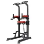 VEVOR Pull Up Bar, 150kg Power Tower Dip Station, Workout Dip Station with H-Shaped Stable Base & Assistance Platform, Adjustabl
