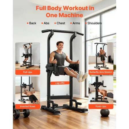 Pull Up Bar, 150 kg Power Tower Dip Station, Workout Dip