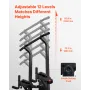 Pull Up Bar, 150kg Power Tower Dip Station, Workout Dip Station with H-Shaped Stable Base & Back Pad, Adjustable 12 Level Height