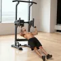 VEVOR Pull Up Bar, 150 kg Power Tower Dip Station, Workout Dip Station med H-formet stabil base og rygpude, justerbar 12