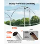 Metal Chicken Coop, 9.8x19.3x6.5 ft Large Walk-in Chicken Runs with Cover, Doom Roof Hen House Enclosure with Security Lock, Out