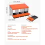 Chicken Nesting Boxes, 3 Compartments, Metal Egg Laying Boxes with Protective Collection Lids, Roll Out Nesting Box, Easy to Ass