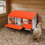 Chicken Nesting Boxes, 3 Compartments, Metal Egg Laying Boxes with Protective Collection Lids, Roll Out Nesting Box, Easy to Ass