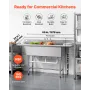 3 Compartment Sink, 18-Gauge 304 Stainless Steel, 356x400x279 mm Bowl Size, 3 Bay Commercial Kitchen Prep & Utility Sink with 2 