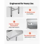 VEVOR 3 Compartment Sink, 18-Gauge 304 Stainless Steel, 356x400x279 mm Bowl Size, 3 Bay Commercial Kitchen Prep & Utility Sink w
