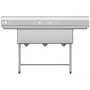 3 Compartment Sink, 18-Gauge 304 Stainless Steel, 356x400x279 mm Bowl Size, 3 Bay Commercial Kitchen Prep & Utility Sink with 2 