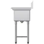 3 Compartment Sink, 18-Gauge 304 Stainless Steel, 356x400x279 mm Bowl Size, 3 Bay Commercial Kitchen Prep & Utility Sink with 2 