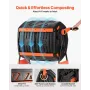 Compost Tumbler, 200L Dual Chamber Outdoor Tumbling Composter with 2 Sliding Doors and Aeration System, Large Easy-Turn Fast Rot