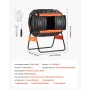 Compost Tumbler, 200L Dual Chamber Outdoor Tumbling Composter with 2 Sliding Doors and Aeration System, Large Easy-Turn Fast Rot