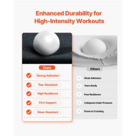 0.56" Thick Gym Floor Mats 6 Tiles Rubber Top with EVA Foam Black & Blue