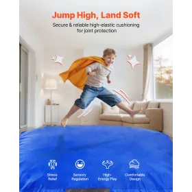 VEVOR Crash Pad, 1500 x 1500 mm Crash Pad for Kids Sensory with Foam Blocks & Washable Cover, Large Soft Foam Landing Zone Giant