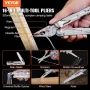 16-In-1 Multitool Pliers, Multi Tool Pliers, Cutters, Knife, Scissors, Ruler, Screwdrivers, Wood Saw, Can Bottle Opener, with Sa