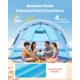 Beach Tent Sun Shelter for 4 Person, Pop Up Beach Tent UPF 50+ Protection, Portable Sun Shade Canopy with Carrying Bag and Sand 