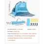 VEVOR Beach Tent Sun Shelter for 4 Person, Pop Up Beach Tent UPF 50+ Protection, Portable Sun Shade Canopy with Carrying Bag and
