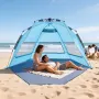 VEVOR Beach Tent Sun Shelter for 4 Person, Pop Up Beach Tent UPF 50+ Protection, Portable Sun Shade Canopy with Carrying Bag and