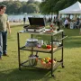 udendørs grillvogn, 800 x 610 mm bordplade i rustfrit stål