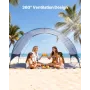 VEVOR Beach Tent Sun Shelter for 4 Person, UPF 50+ Protection, Portable Sun Shade Canopy with Carrying Bag & Ground Stakes, Ligh