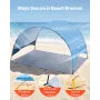 VEVOR Beach Tent Sun Shelter for 4 Person, UPF 50+ Protection, Portable Sun Shade Canopy with Carrying Bag & Ground Stakes, Ligh