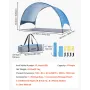 VEVOR Beach Tent Sun Shelter for 4 Person, UPF 50+ Protection, Portable Sun Shade Canopy with Carrying Bag & Ground Stakes, Ligh