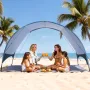 VEVOR Beach Tent Sun Shelter for 4 Person, UPF 50+ Protection, Portable Sun Shade Canopy with Carrying Bag & Ground Stakes, Ligh