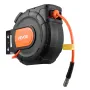 Retractable Air Hose Reel, 20m x 9.5mm PVC Air Hose Max 300PSI, Enclosed Air-Compressor Hoses Reel Auto Rewind with 2m Lead in, 
