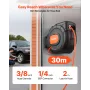 VEVOR Retractable Air Hose Reel, 30m x 9.5mm PVC Air Hose Max 300PSI, Enclosed Air-Compressor Hoses Reel Auto Rewind with 2m Lea