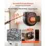 Retractable Air Hose Reel, 30m x 9.5mm PVC Air Hose Max 300PSI, Enclosed Air-Compressor Hoses Reel Auto Rewind with 2m Lead in, 