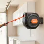 Retractable Air Hose Reel, 30m x 9.5mm PVC Air Hose Max 300PSI, Enclosed Air-Compressor Hoses Reel Auto Rewind with 2m Lead in, 