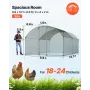 VEVOR Metal Chicken Coop, 9.8x13.1x6.5 ft Large Walk-in Chicken Runs with Cover, Doom Roof Hen House Enclosure with Security Loc