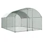 Metal Chicken Coop, 9.8x13.1x6.5 ft Large Walk-in Chicken Runs with Cover, Doom Roof Hen House Enclosure with Security Lock, Out