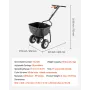 VEVOR Walk Behind Spreader, 60LBS Capacity, Push Spreader with Hopper Grate, 0-9.8 ft Spreading Width, 8 in All Terrain Pneumati