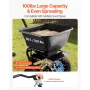 VEVOR Lawn Spreader, 100LBS Capacity, Walk-Behind Push Spreader, 0-9.8ft Spreading Width, 13 in All Terrain Pneumatic Tires, Fer