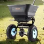 VEVOR Lawn Spreader, 100LBS Capacity, Walk-Behind Push Spreader, 0-9.8ft Spreading Width, 13 in All Terrain Pneumatic Tires, Fer