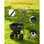 VEVOR Push Lawn Spreader, 3m Spreading Width, Broadcast Spreader with 59kg Load Capacity & 10 in All-Terrain Tires, Walk-Behind 