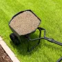 VEVOR Push Lawn Spreader, 3m Spreading Width, Broadcast Spreader with 59kg Load Capacity & 10 in All-Terrain Tires, Walk-Behind 
