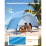 Beach Tent Sun Shelter for 3 Person, UPF 50+ Protection, Portable Sun Shade Canopy with Carrying Bag & Ground Stakes, Lightweigh