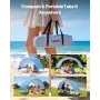VEVOR Beach Tent Sun Shelter for 3 Person, UPF 50+ Protection, Portable Sun Shade Canopy with Carrying Bag & Ground Stakes, Ligh