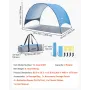 VEVOR Beach Tent Sun Shelter for 3 Person, UPF 50+ Protection, Portable Sun Shade Canopy with Carrying Bag & Ground Stakes, Ligh